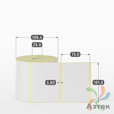 Термотрансферная этикетка 101х73 (рядов 1 по 800 шт) Полуглянец в рулоне, втулка 25 мм (к) IQ code