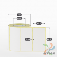 Термоэтикетка ТОП 80х40 (рядов 1 по 500 шт)  в рулоне, втулка 40 мм (к) IQ code