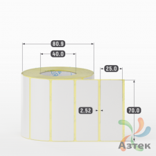 Термотрансферная этикетка 70х25 (рядов 1 по 1 000 шт) Полуглянец в рулоне, втулка 40 мм (к) IQ code