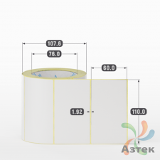 Термотрансферная этикетка 110х60 (рядов 1 по 500 шт) Полуглянец в рулоне, втулка 76 мм (к) IQ code