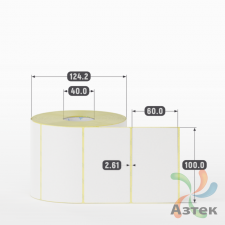 Термоэтикетка ТОП 100х60 (рядов 1 по 1 200 шт)  в рулоне, втулка 40 мм (к) IQ code