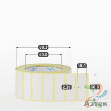 Термотрансферная этикетка 30х10 (рядов 1 по 1 000 шт) Полуглянец в рулоне, втулка 40 мм (к) IQ code