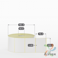 Термотрансферная этикетка 100х70 (рядов 1 по 2 500 шт) Полуглянец в рулоне, втулка 40 мм (к) IQ code