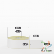 Термотрансферная этикетка 100х150 (рядов 1 по 2 000 шт) Полуглянец в рулоне, втулка 76 мм (к) IQ code