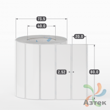 Этикетка самоклеящаяся 80х20 (рядов 1 по 1 000 шт) Полипропилен белый в рулоне, втулка 40 мм (к) IQ code 	