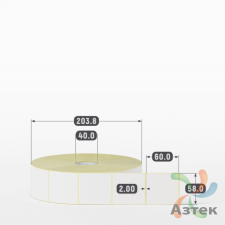 Термоэтикетка ТОП 58х60 (рядов 1 по 3 500 шт)  в рулоне, втулка 40 мм (к) IQ code