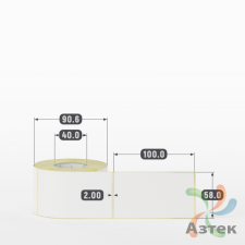 Термоэтикетка ЭКО 58х100 (рядов 1 по 350 шт)  в рулоне, втулка 40 мм (к) IQ code