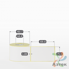Термоэтикетка ЭКО 75х120 (рядов 1 по 400 шт)  в рулоне, втулка 40 мм (к) IQ code