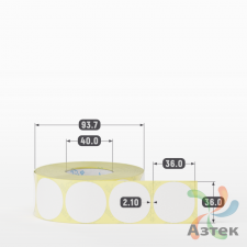 Термоэтикетка ТОП круглая 36 мм (рядов 1 по 1 000 шт)  в рулоне, втулка 40 мм (к) IQ code