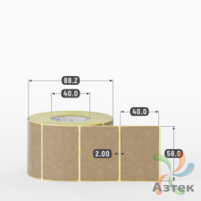 Этикетка самоклеящаяся 58х40 (рядов 1 по 700 шт) Крафт в рулоне, втулка 40 мм (к) IQ code
