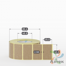 Этикетка самоклеящаяся 43х25 (рядов 1 по 1 000 шт) Крафт в рулоне, втулка 40 мм (к) IQ code