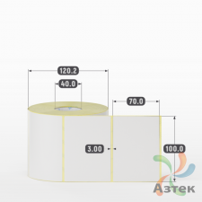 Термотрансферная этикетка 100х70 (рядов 1 по 1 000 шт) Полуглянец в рулоне, втулка 40 мм (к) IQ code