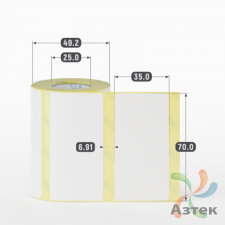 Термоэтикетка ЭКО 70х35 (рядов 1 по 250 шт)  в рулоне, втулка 25 мм (к) IQ code