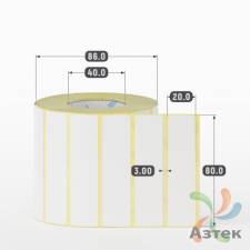 Термоэтикетка ЭКО 80х20 (рядов 1 по 1 500 шт)  в рулоне, втулка 40 мм (к) IQ code