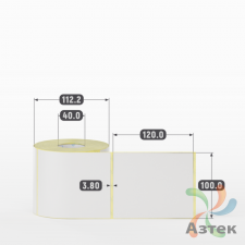 Термотрансферная этикетка 100х120 (рядов 1 по 500 шт) Полуглянец в рулоне, втулка 40 мм (к) IQ code