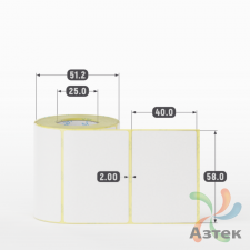 Термоэтикетка 58х40 (рядов 1 по 250 шт) Termo ECO, втулка 25 мм (к) IQ code (подходит для Вайлдберриз) 