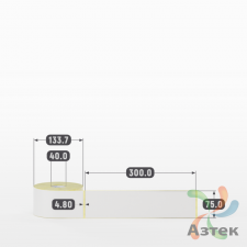 Термотрансферная этикетка 75х300 (рядов 1 по 300 шт) Полуглянец в рулоне, втулка 40 мм (к) IQ code