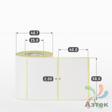 Термоэтикетка 58х40 (рядов 1 по 230 шт) Termo ECO, втулка 25 мм (к) IQ code (подходит для Вайлдберриз)