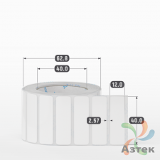 Этикетка самоклеящаяся 40х12 (рядов 1 по 1 000 шт) Полипропилен белый в рулоне, втулка 40 мм (к) IQ code 	