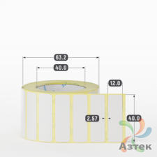 Термотрансферная этикетка 40х12 (рядов 1 по 1 000 шт) Полуглянец в рулоне, втулка 40 мм (к) IQ code