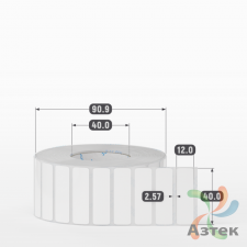 Этикетка самоклеящаяся 40х12 (рядов 1 по 3 000 шт) Полипропилен белый в рулоне, втулка 40 мм (к) IQ code 	