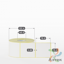 Термоэтикетка ТОП 70х70 (рядов 1 по 1 000 шт)  в рулоне, втулка 40 мм (к) IQ code