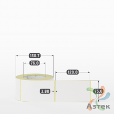 Термоэтикетка ЭКО 75х120 (рядов 1 по 500 шт)  в рулоне, втулка 76 мм (к) IQ code