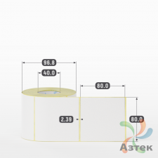 Этикетка самоклеящаяся 80х80 (рядов 1 по 500 шт) Termo ECO съемный клей в рулоне, втулка 40 мм (к) IQ code