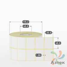 Термоэтикетка ЭКО 40х30 (рядов 2 по 2 000 шт)  в рулоне, втулка 40 мм (к) IQ code