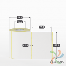 Термоэтикетка ТОП 100х72 (рядов 1 по 300 шт)  в рулоне, втулка 40 мм (к) IQ code