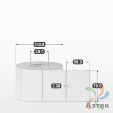 Этикетка самоклеящаяся 70х50 (рядов 1 по 1 000 шт) Полипропилен белый в рулоне, втулка 40 мм (к) IQ code 	