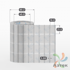 Этикетка самоклеящаяся с печатью 21х10 (рядов 4 по 1 000 шт) Прозрачный полипропилен в рулоне, втулка 40 мм (к) IQ code + Черная метка