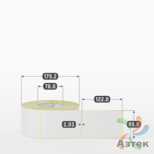 Термотрансферная этикетка 85х122 (рядов 1 по 1 000 шт) Полуглянец в рулоне, втулка 76 мм (к) IQ code
