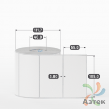 Этикетка самоклеящаяся 105х55 (рядов 1 по 1 000 шт) Transfer Vellum в рулоне, втулка 40 мм (к) IQ code 