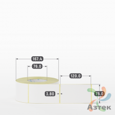 Термоэтикетка ЭКО 75х120 (рядов 1 по 1 000 шт)  в рулоне, втулка 76 мм (к) IQ code