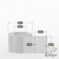 Этикетка самоклеящаяся с печатью 58х40 (рядов 1 по 700 шт) Прозрачный полипропилен в рулоне, втулка 40 мм (к) IQ code + Черная метка