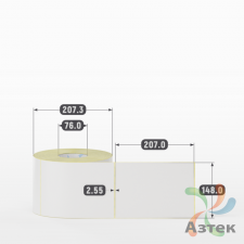 Термотрансферная этикетка 148х207 (рядов 1 по 1 000 шт) Полуглянец в рулоне, втулка 76 мм (к) IQ code