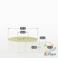Термоэтикетка ЭКО 43х25 (рядов 1 по 2 500 шт)  в рулоне, втулка 40 мм (к) IQ code
