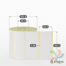 Термотрансферная этикетка 105х48 (рядов 1 по 1 000 шт) Полуглянец в рулоне, втулка 40 мм (к) IQ code