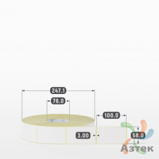 Термоэтикетка ЭКО 58х100 (рядов 1 по 3 000 шт)  в рулоне, втулка 76 мм (к) IQ code