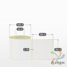 Термоэтикетка ЭКО 102х102 (рядов 1 по 500 шт)  в рулоне, втулка 40 мм (к) IQ code