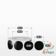 Этикетка 25х25 цветная Полипропилен (рядов 1 по 500 шт), втулка 40 мм (к) цвет - Черный  круглая 