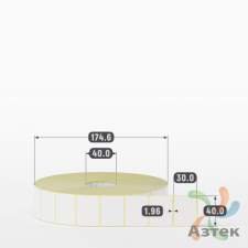 Термоэтикетка ЭКО 40х30 (рядов 1 по 5 000 шт)  в рулоне, втулка 40 мм (к) IQ code