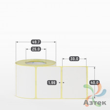 Термоэтикетка ЭКО 40х30 (рядов 1 по 300 шт)  в рулоне, втулка 25 мм (к) IQ code