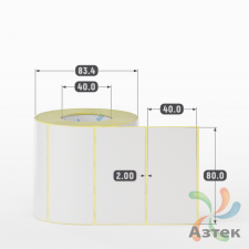 Термотрансферная этикетка 80х40 (рядов 1 по 700 шт) Полуглянец в рулоне, втулка 40 мм (к) IQ code