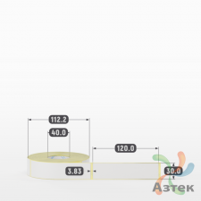 Термотрансферная этикетка 30х120 (рядов 1 по 500 шт) Полуглянец в рулоне, втулка 40 мм (к) IQ code