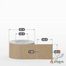 Этикетка самоклеящаяся с печатью 49х49 (рядов 1 по 500 шт) Крафт в рулоне, втулка 40 мм (к) IQ code + Черная метка