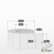 Этикетка самоклеящаяся 105х48 (рядов 1 по 3 000 шт) Полипропилен белый в рулоне, втулка 76 мм (к) IQ code 	
