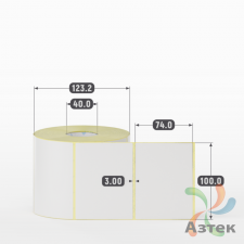 Термотрансферная этикетка 100х74 (рядов 1 по 1 000 шт) Полуглянец в рулоне, втулка 40 мм (к) IQ code