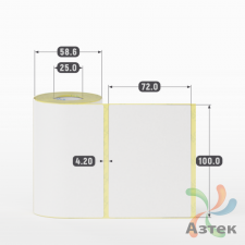 Термоэтикетка ЭКО 100х72 (рядов 1 по 200 шт)  в рулоне, втулка 25 мм (к) IQ code